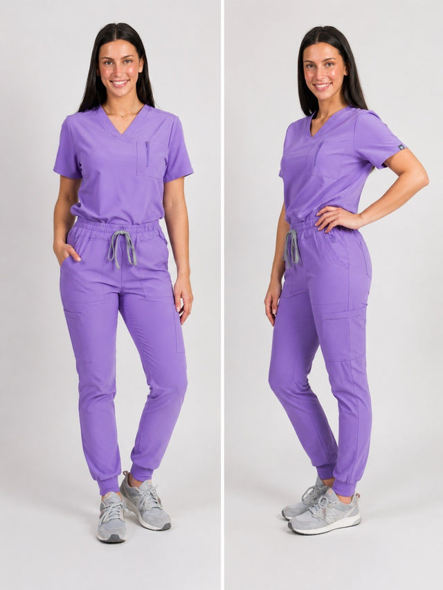 Fleur | Zip Pocket Top & Jogger Scrubs Set