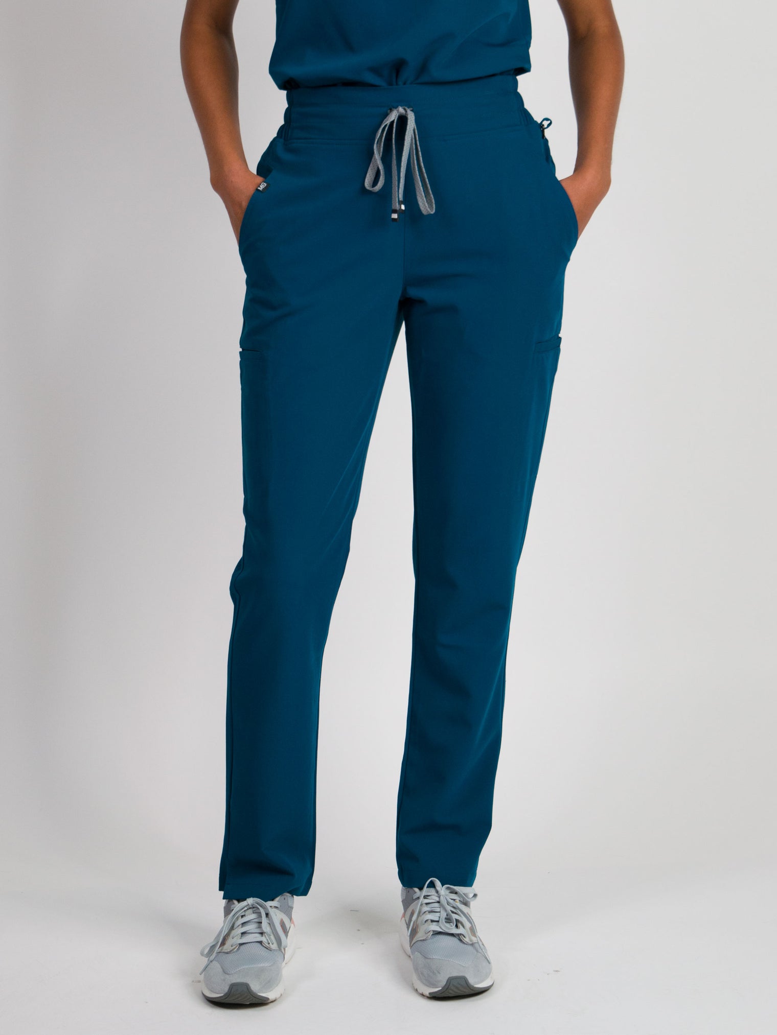 Ariana | High-Waisted Slim Straight Scrub Pants