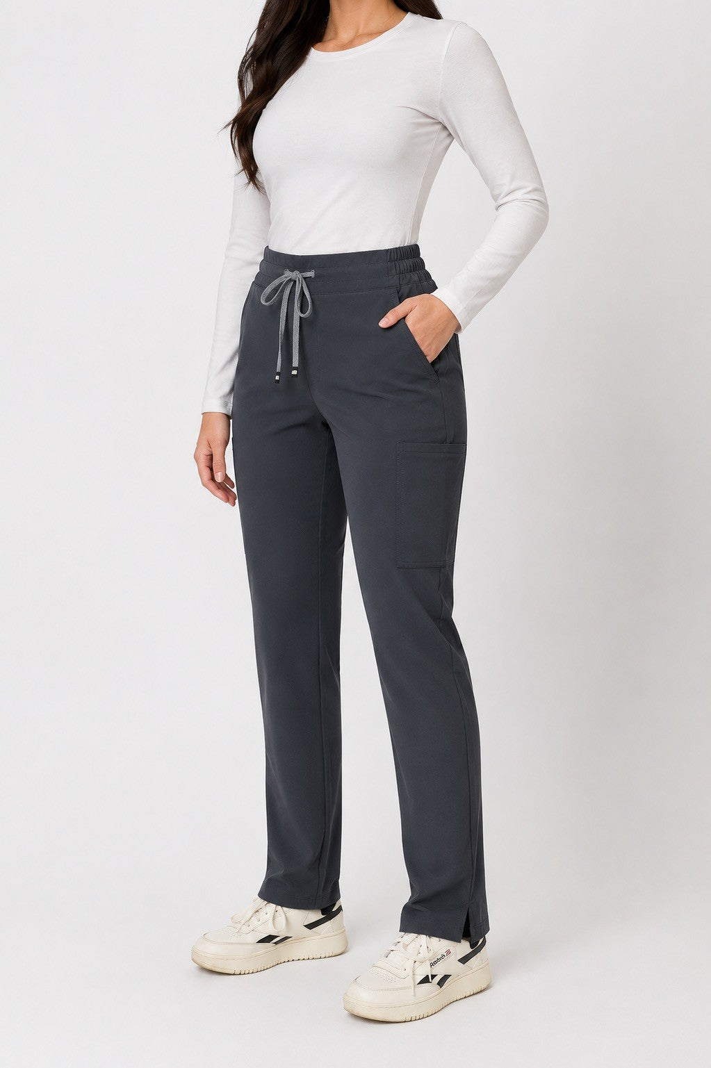 Ariana | High-Waisted Slim Straight Scrub Pants