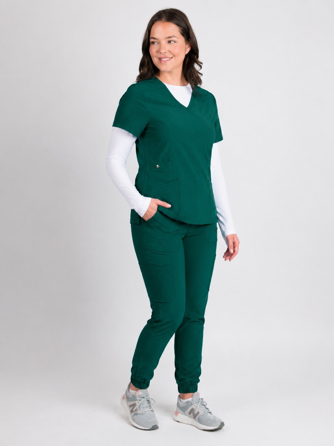 Dahlia | Mock Wrap Jogger Scrubs Set