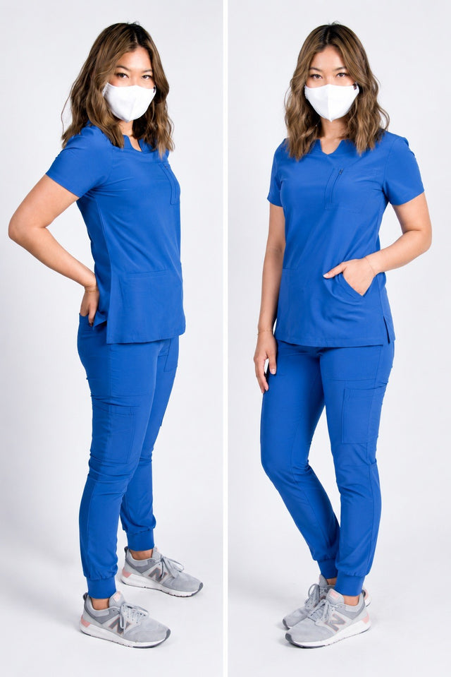Fleur | Zip Pocket Top & Jogger Scrubs Set