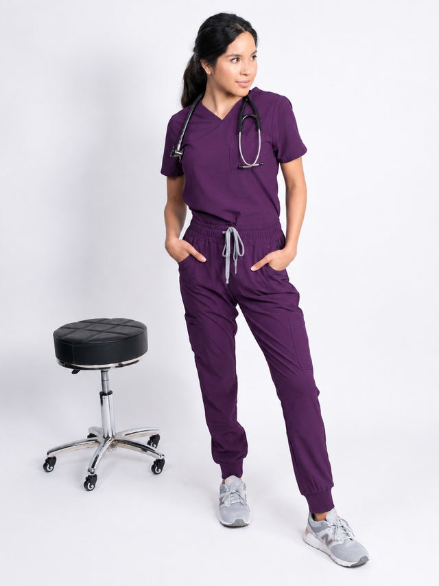 Fleur | Zip Pocket Top & Jogger Scrubs Set
