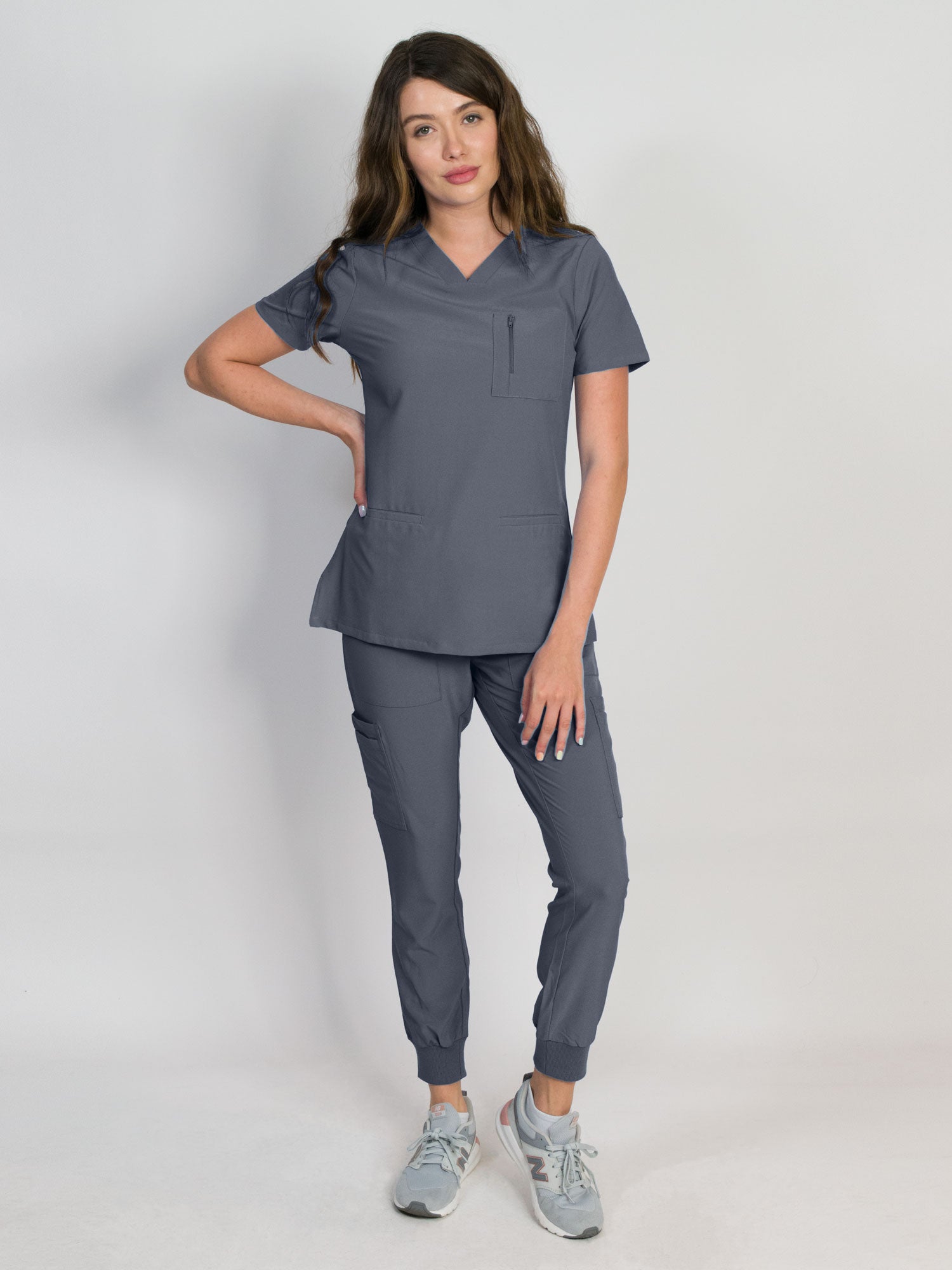 Fleur | Zip Pocket Top & Jogger Scrubs Set