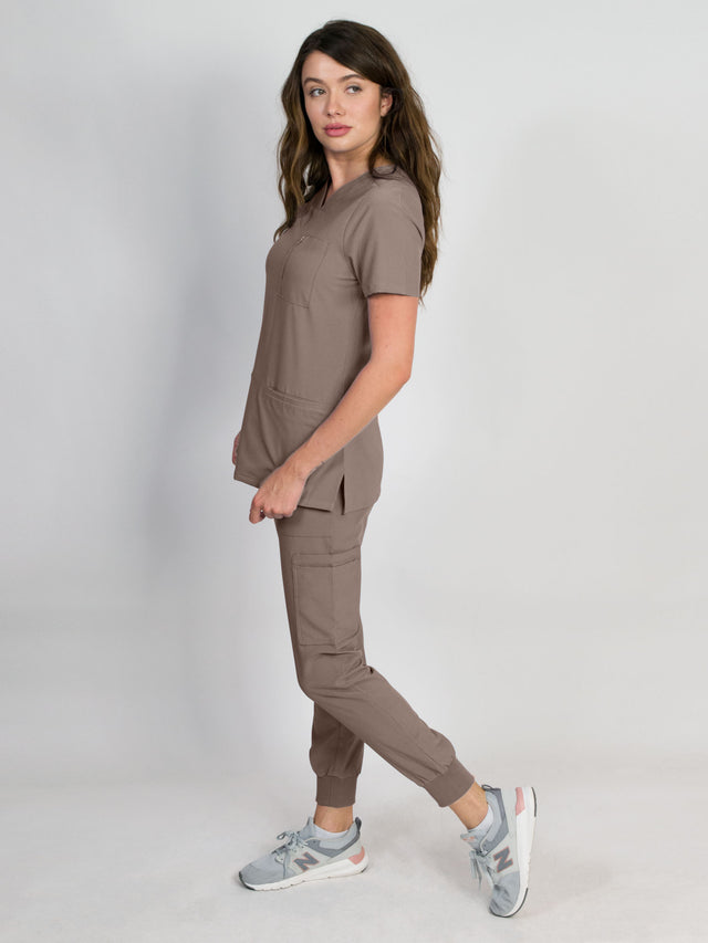 Fleur | Zip Pocket Top & Jogger Scrubs Set
