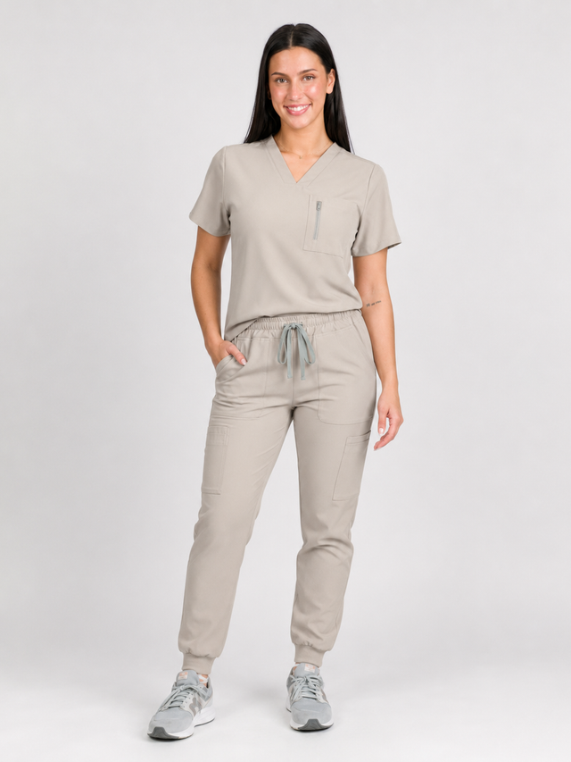 Fleur | Zip Pocket Top & Jogger Scrubs Set