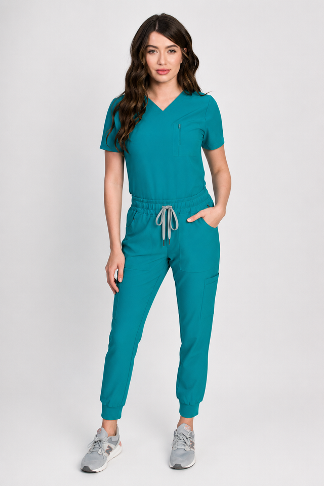 Fleur | Zip Pocket Top & Jogger Scrubs Set