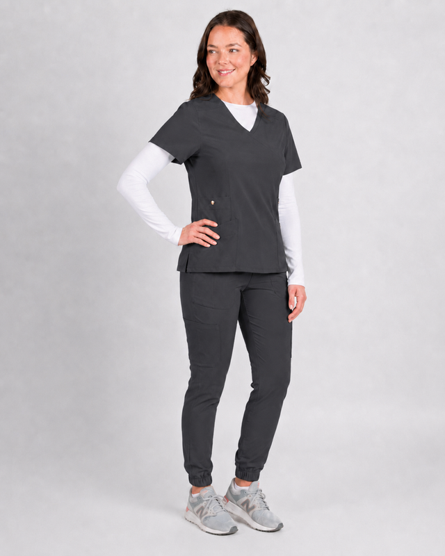 Dahlia | Mock Wrap Jogger Scrubs Set