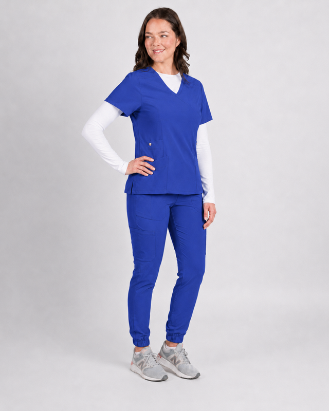 Dahlia | Mock Wrap Jogger Scrubs Set