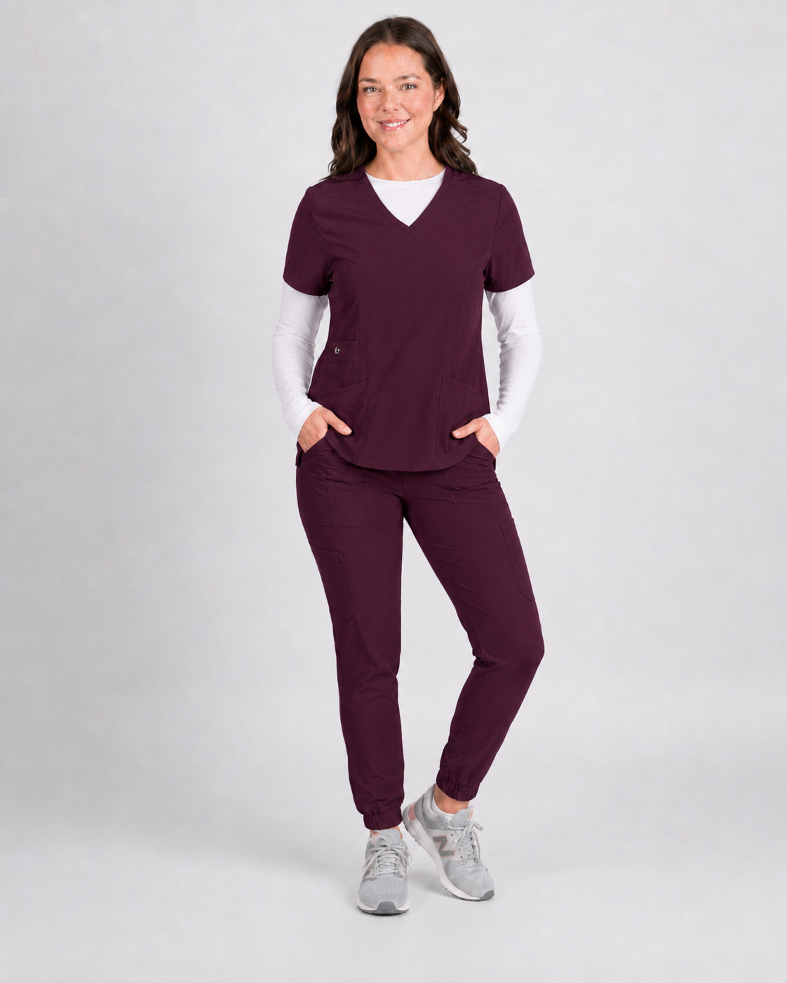 Dahlia | Mock Wrap Jogger Scrubs Set