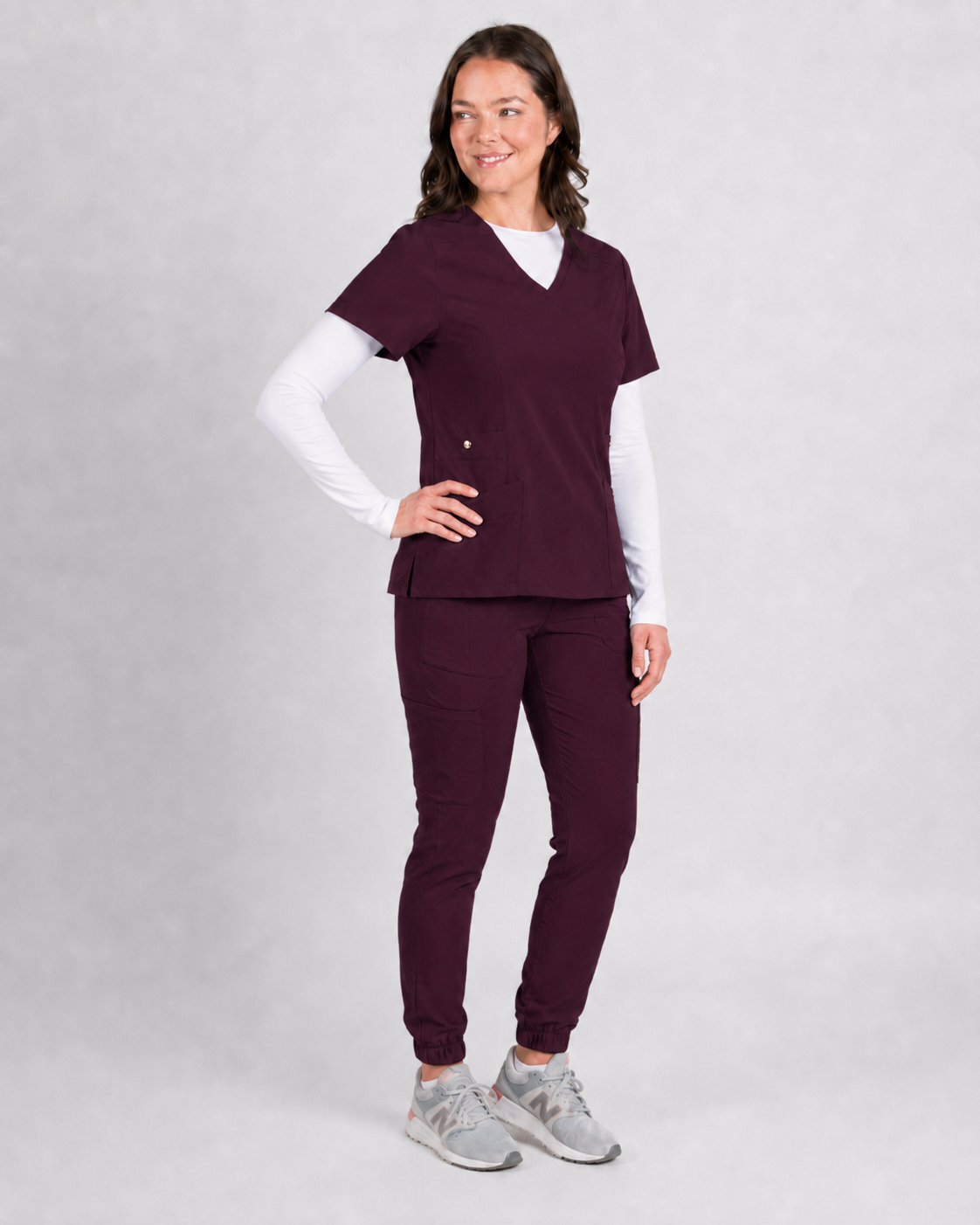 Dahlia | Mock Wrap Jogger Scrubs Set