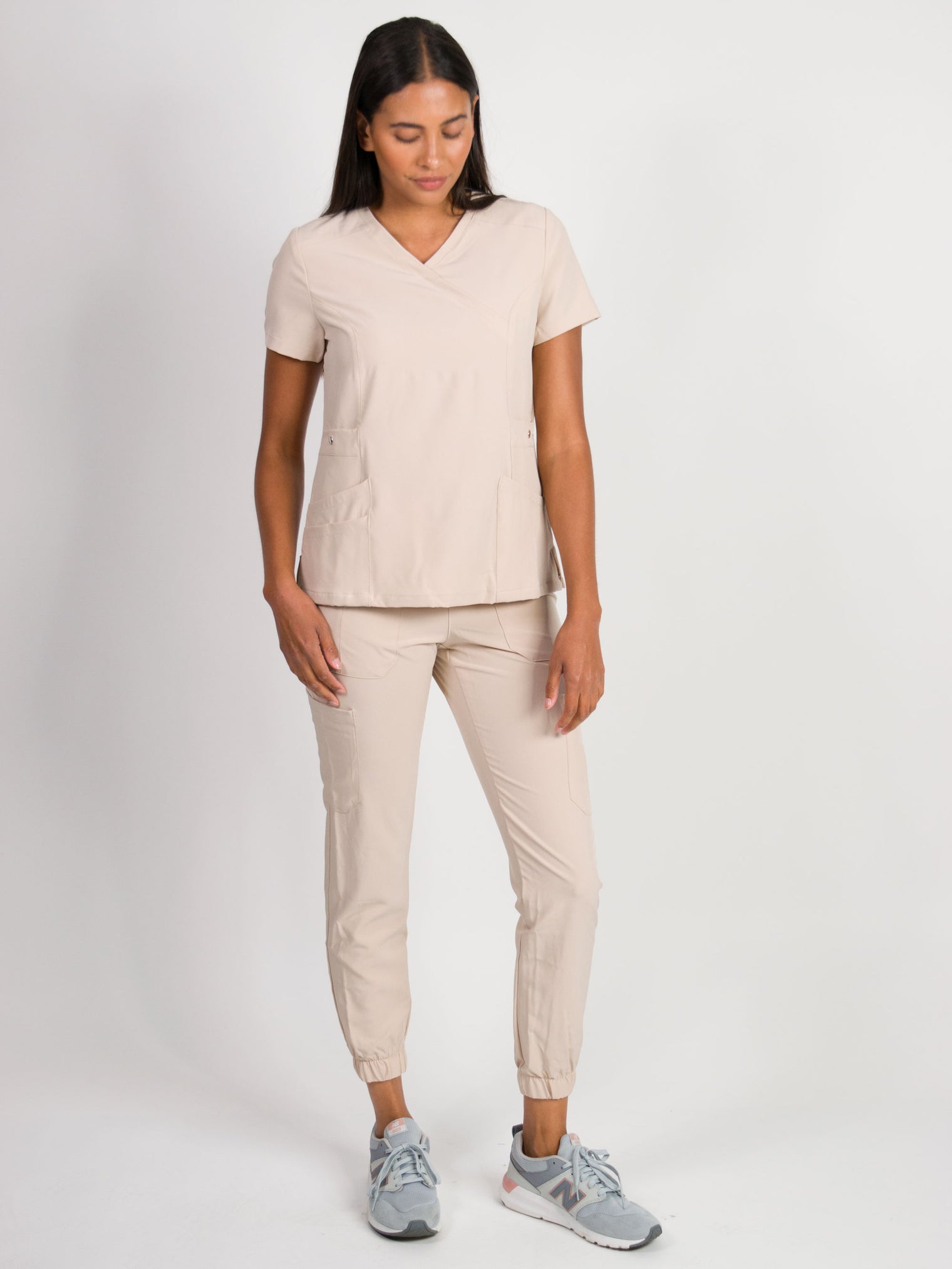 Dahlia | Mock Wrap Jogger Scrubs Set