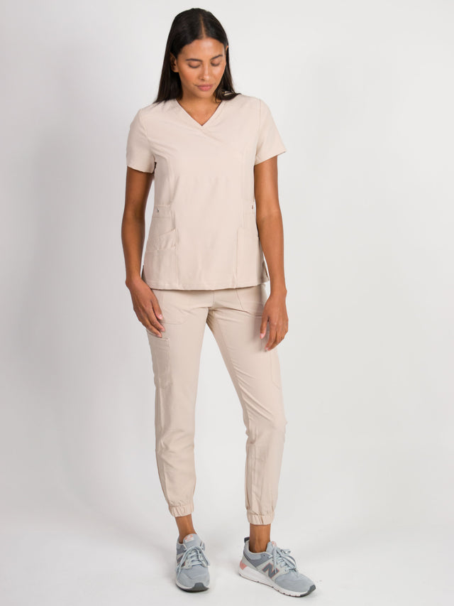 Dahlia | Mock Wrap Jogger Scrubs Set