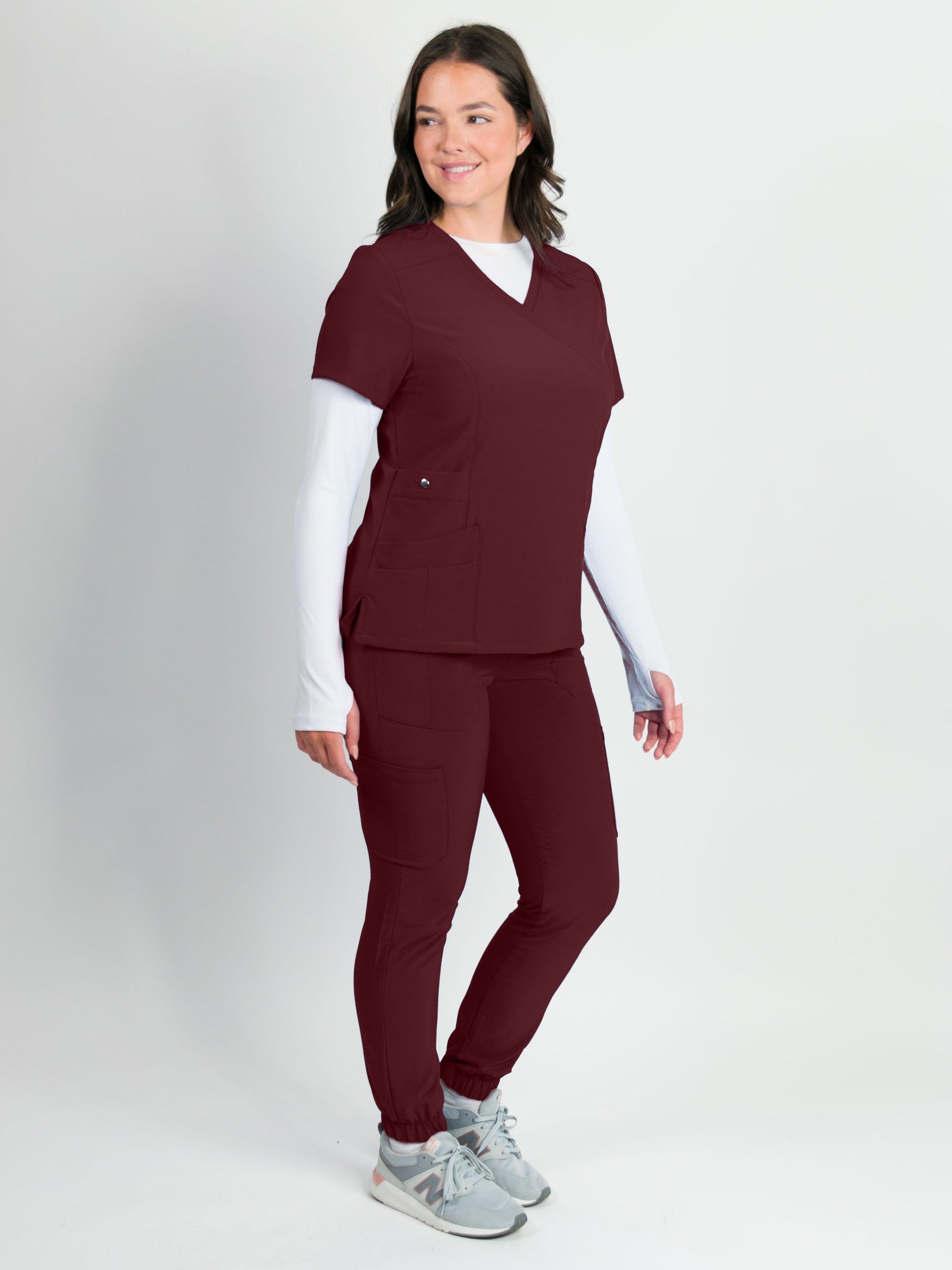 Dahlia | Mock Wrap Jogger Scrubs Set