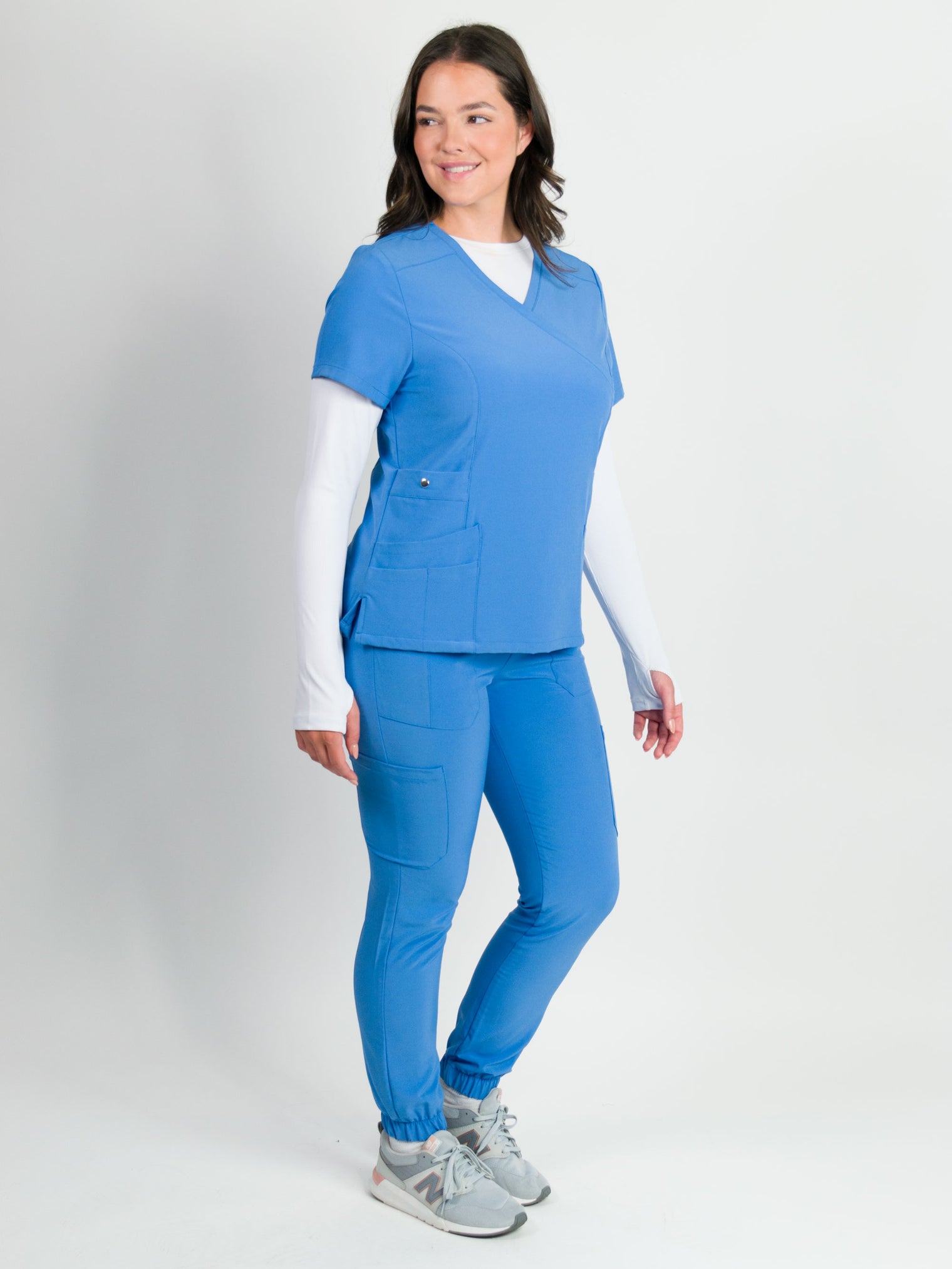 Dahlia | Mock Wrap Jogger Scrubs Set