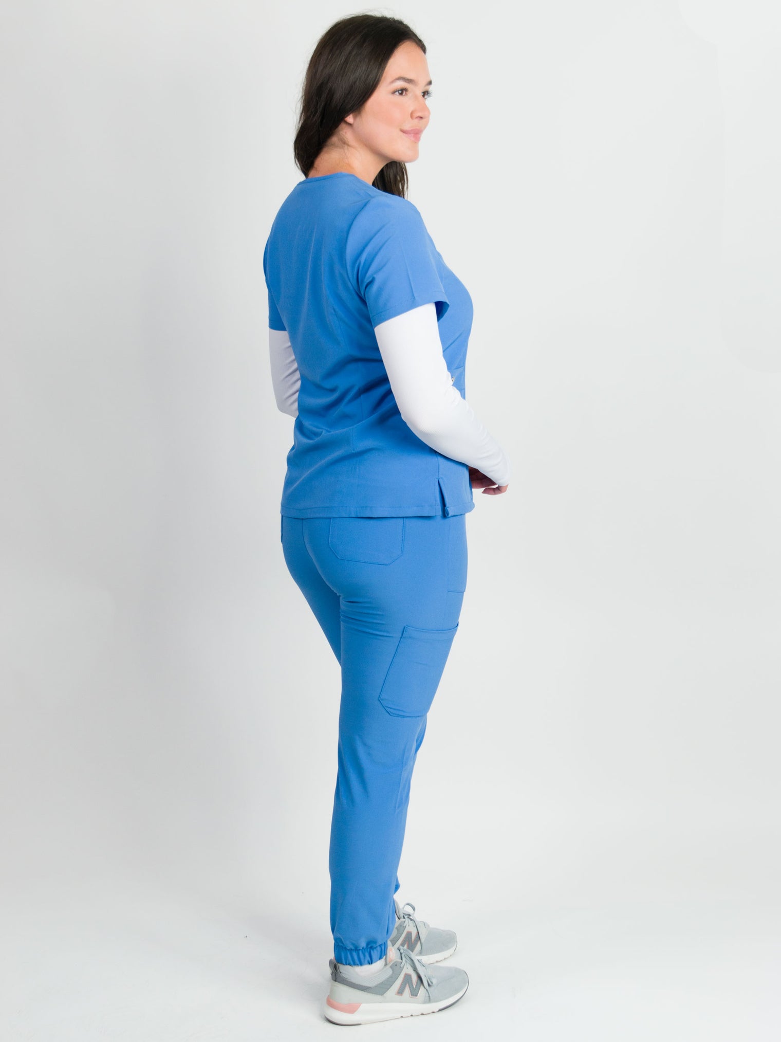 Dahlia | Mock Wrap Jogger Scrubs Set