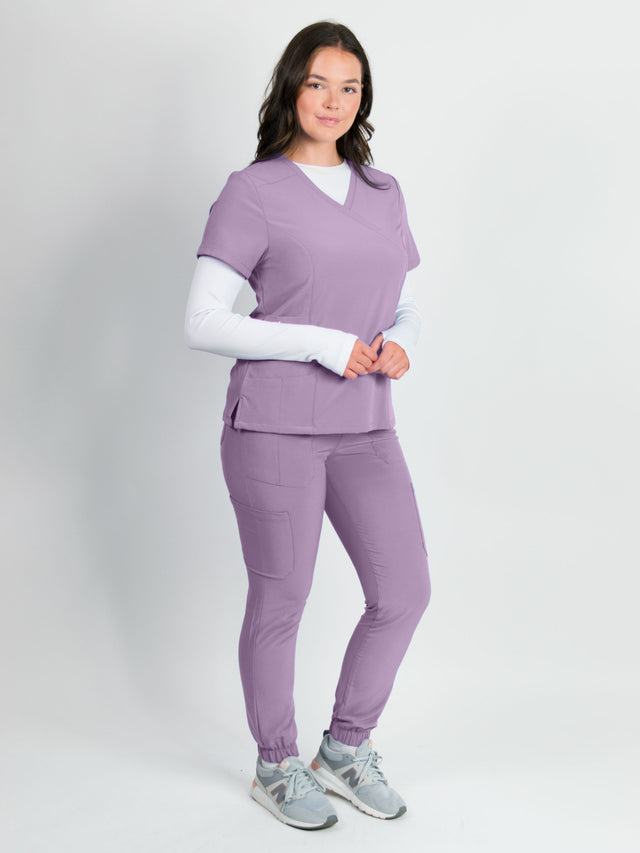 Dahlia | Mock Wrap Jogger Scrubs Set
