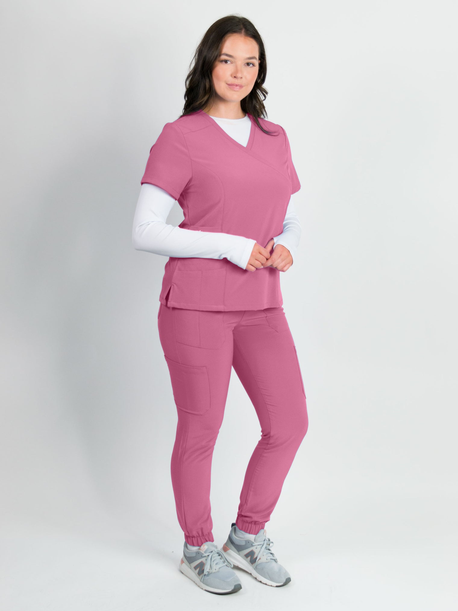 Dahlia | Mock Wrap Jogger Scrubs Set