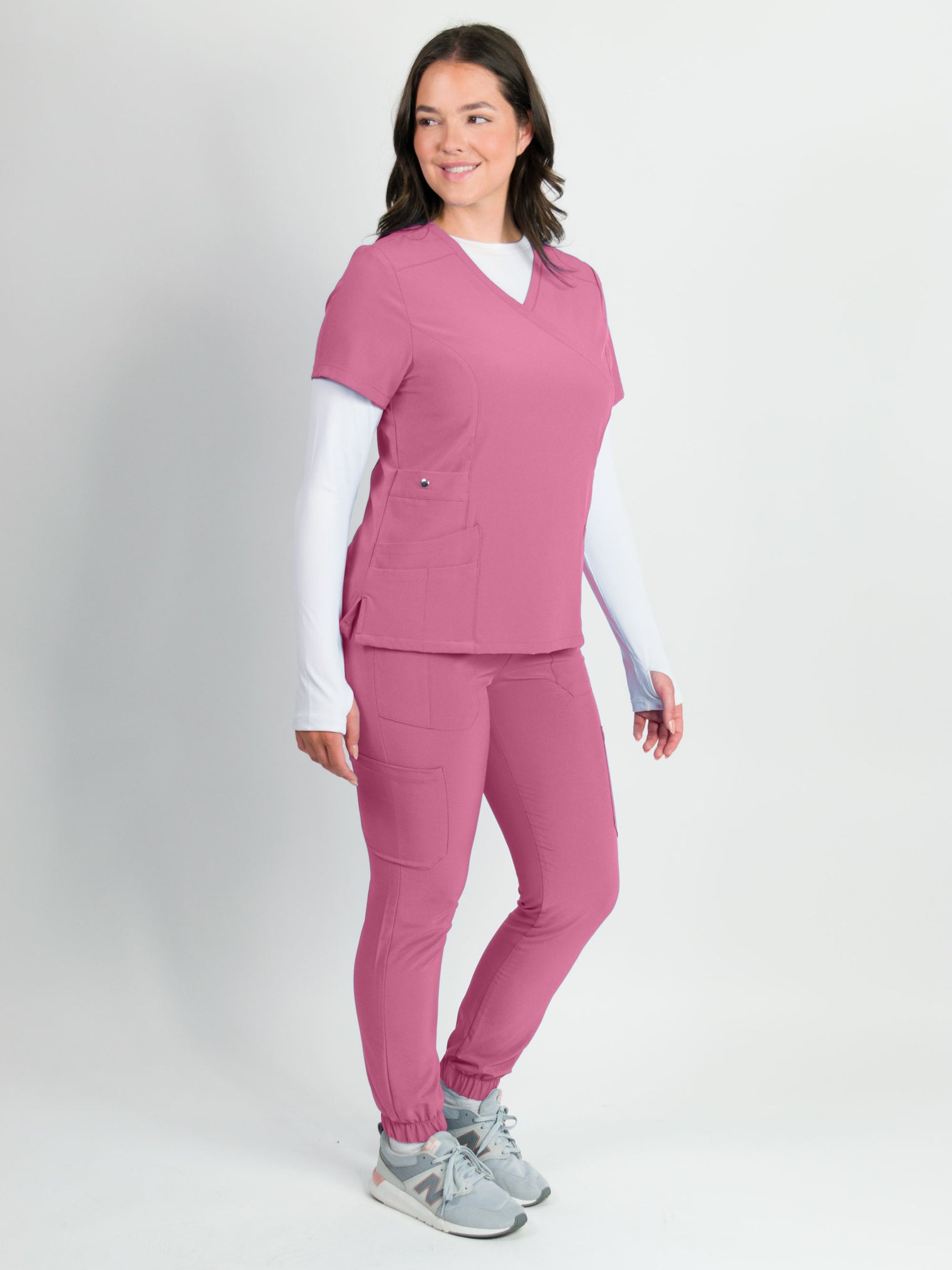 Dahlia | Mock Wrap Jogger Scrubs Set