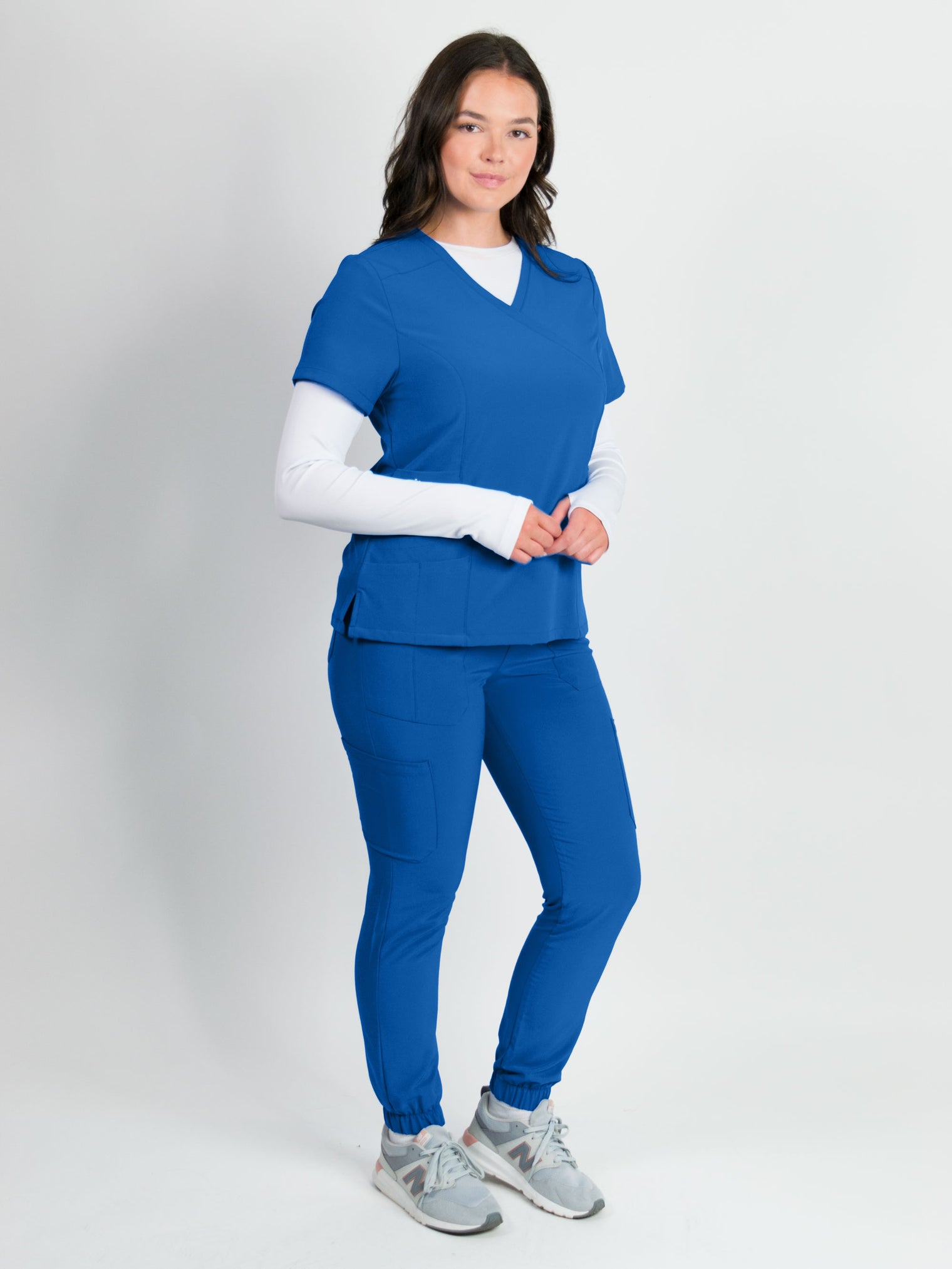 Dahlia | Mock Wrap Jogger Scrubs Set