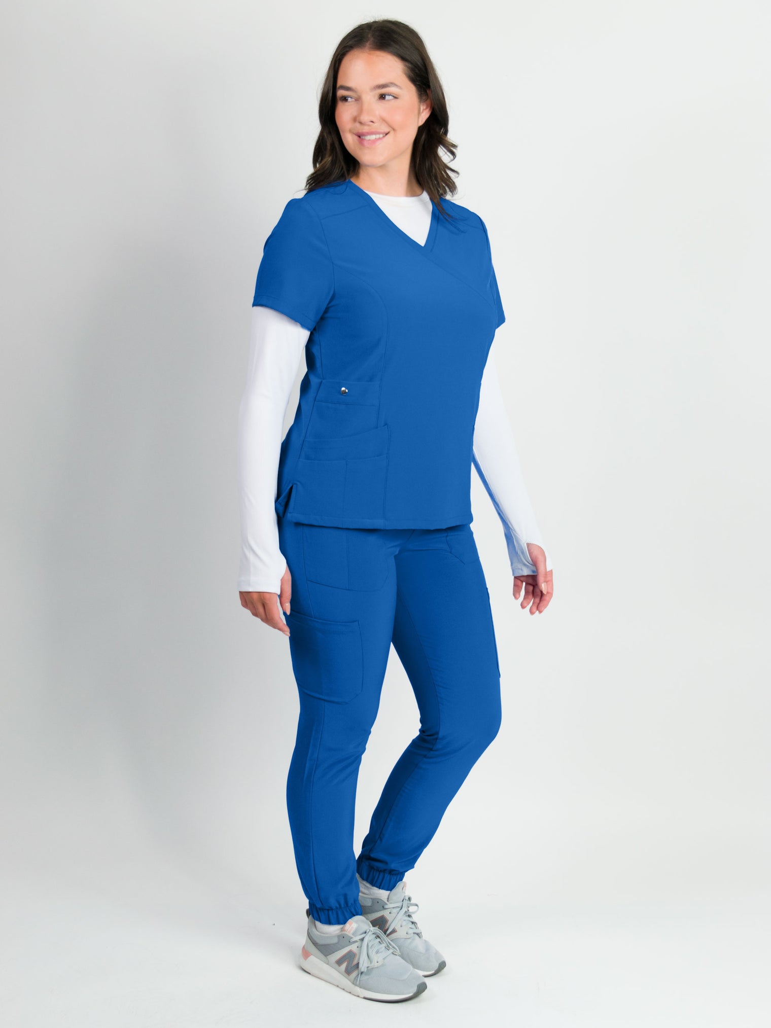 Dahlia | Mock Wrap Jogger Scrubs Set
