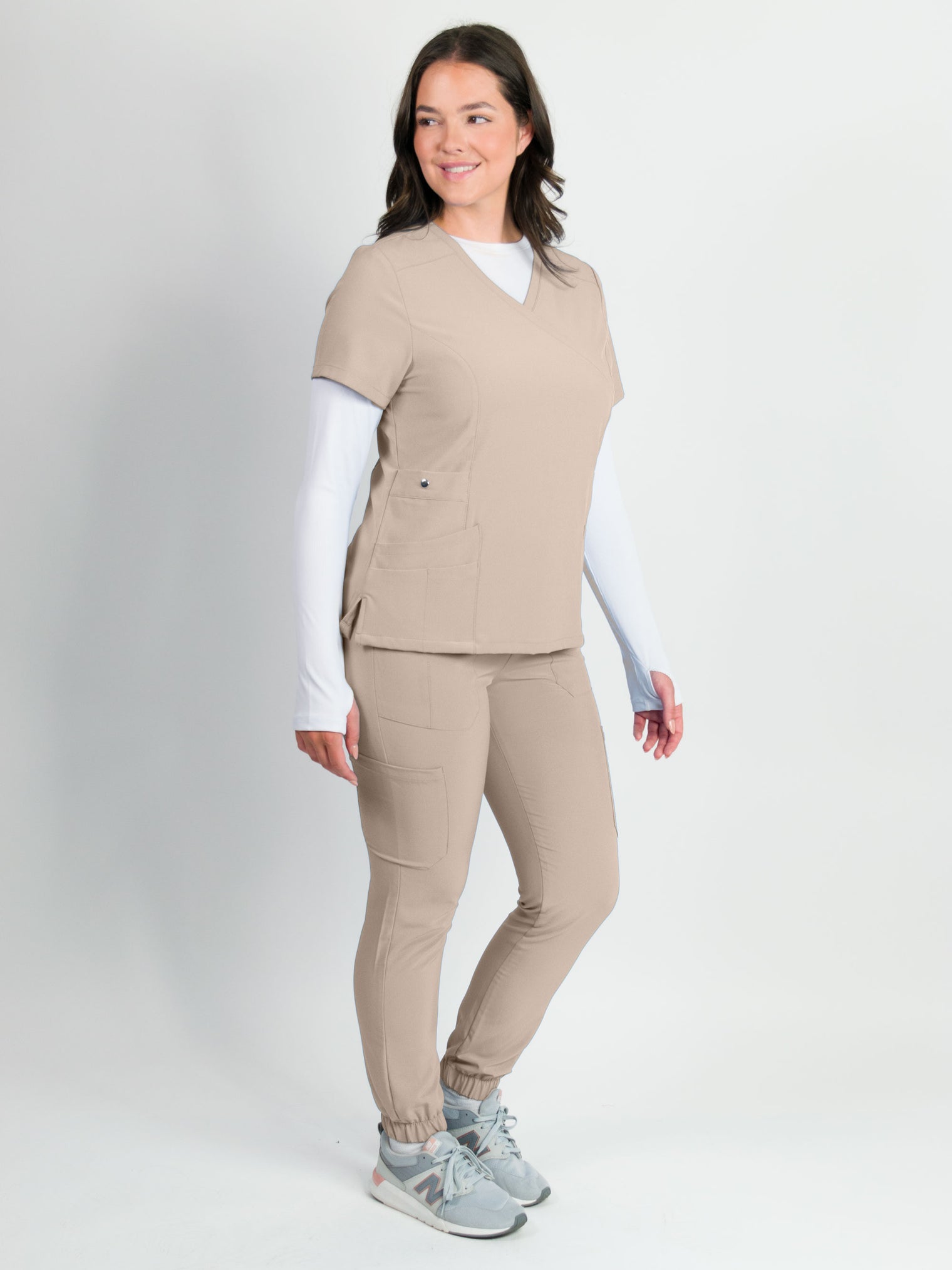 Dahlia | Mock Wrap Jogger Scrubs Set