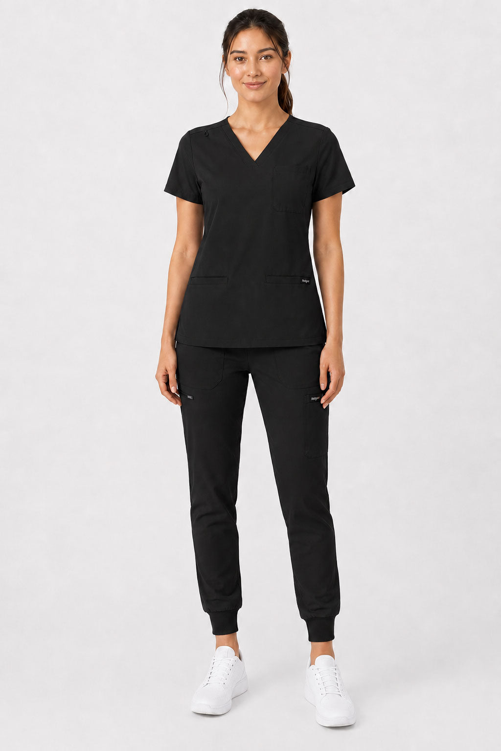 Kayla | V-neck Top and Multi-Pocket Jogger Set