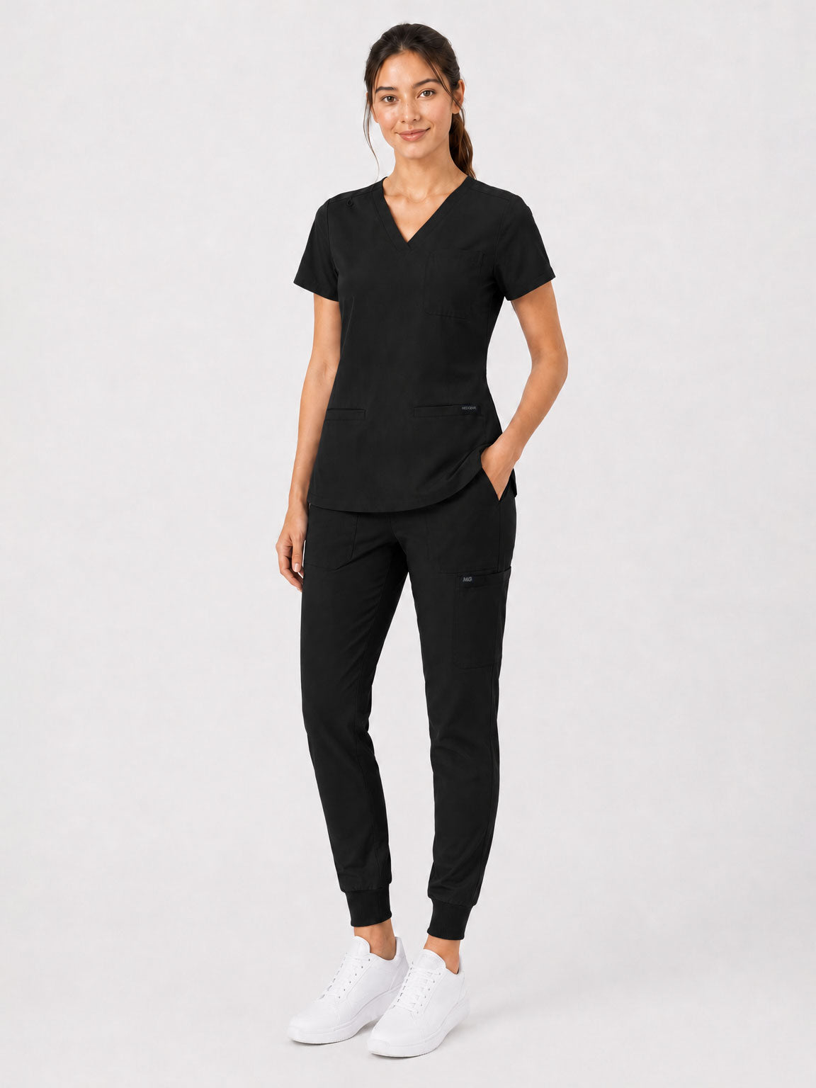 Kayla | V-neck Top and Multi-Pocket Jogger Set