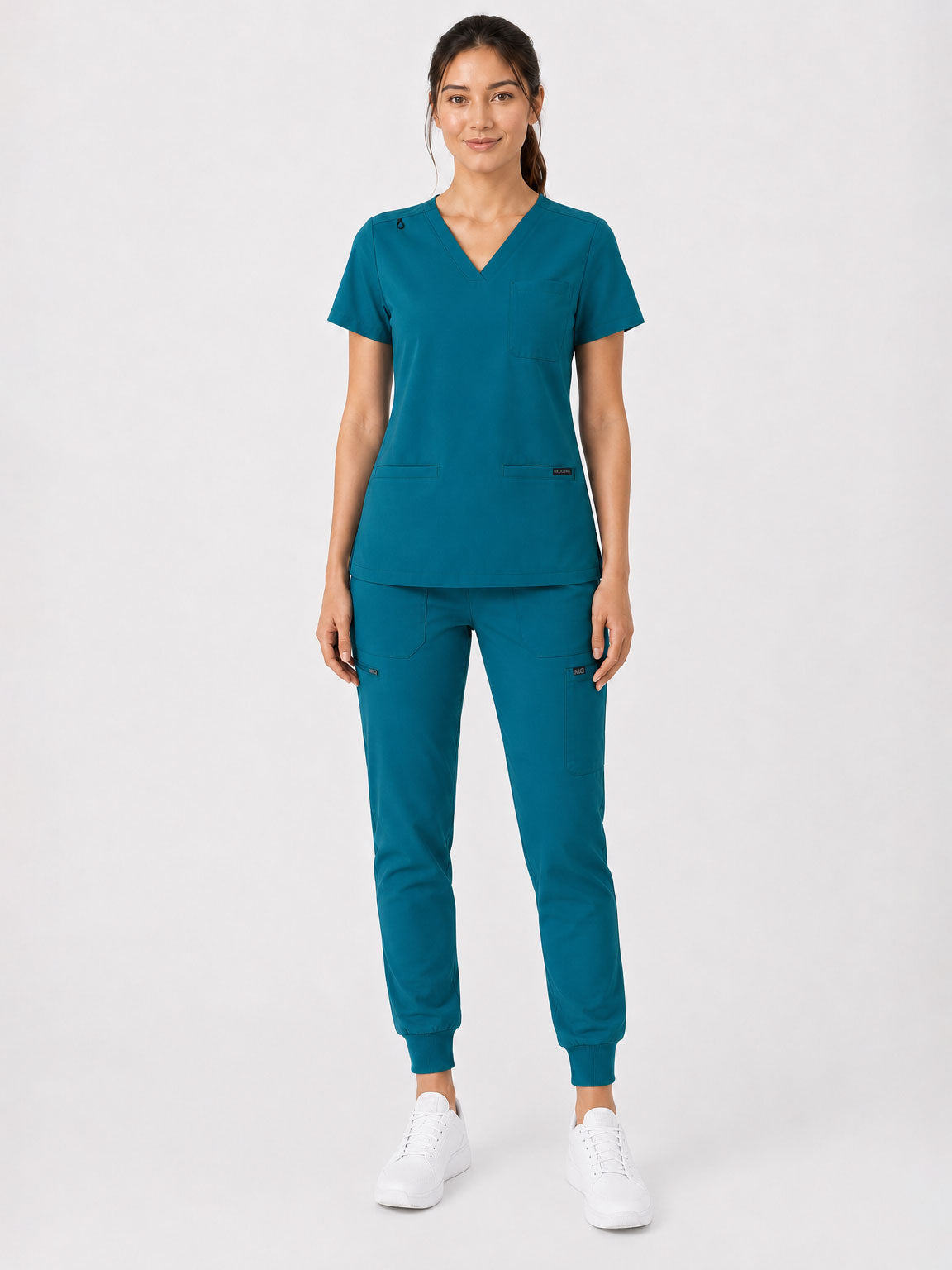 Kayla | V-neck Top and Multi-Pocket Jogger Set