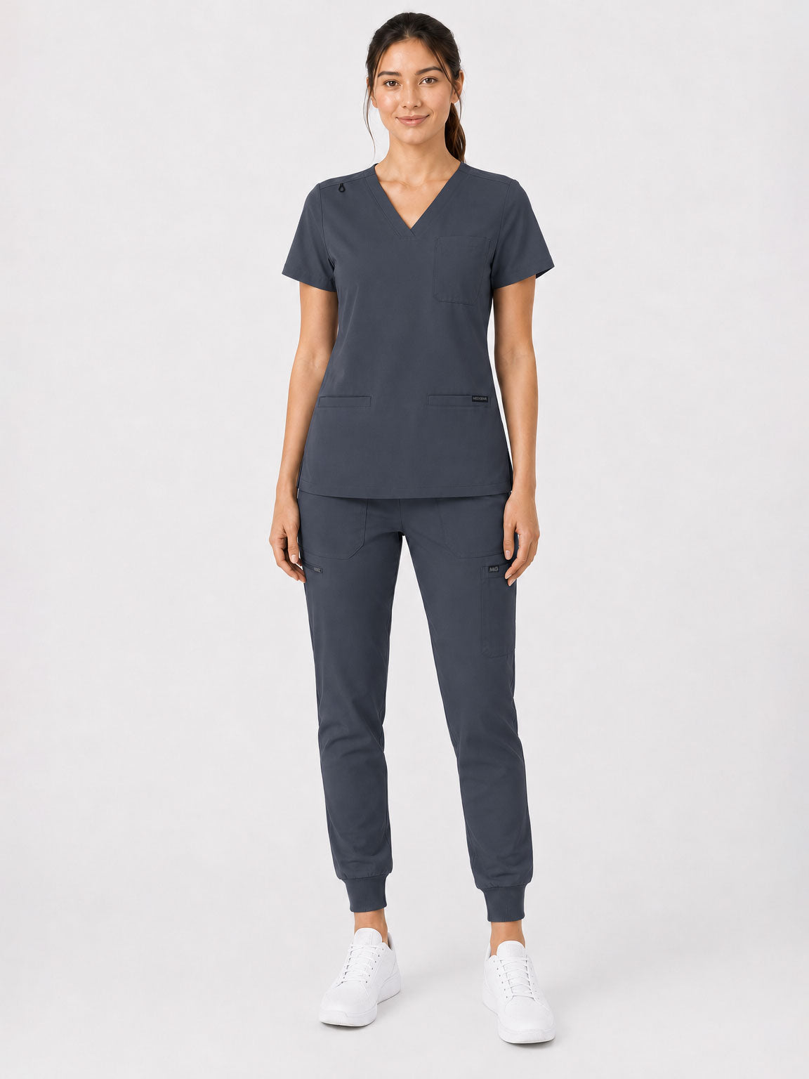 Kayla | V-neck Top and Multi-Pocket Jogger Set