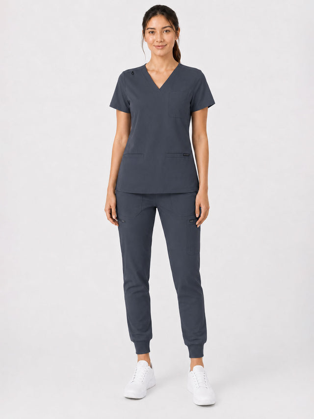 Kayla | V-neck Top and Multi-Pocket Jogger Set
