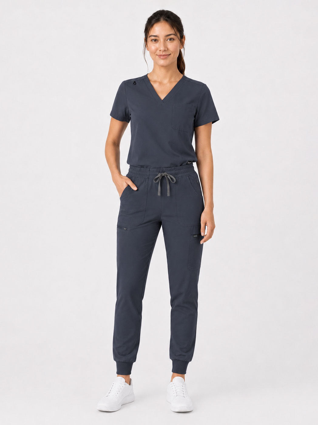 Kayla | V-neck Top and Multi-Pocket Jogger Set