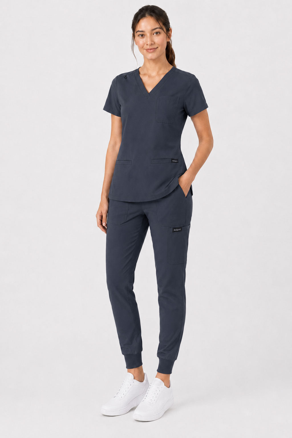 Kayla | V-neck Top and Multi-Pocket Jogger Set