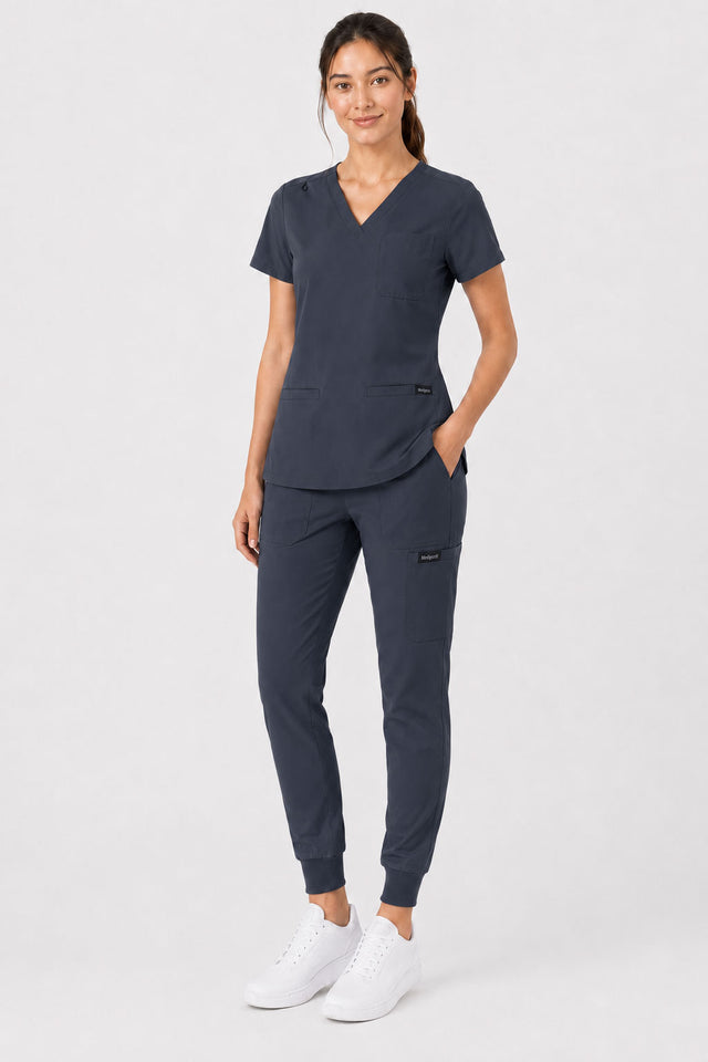 Kayla | V-neck Top and Multi-Pocket Jogger Set