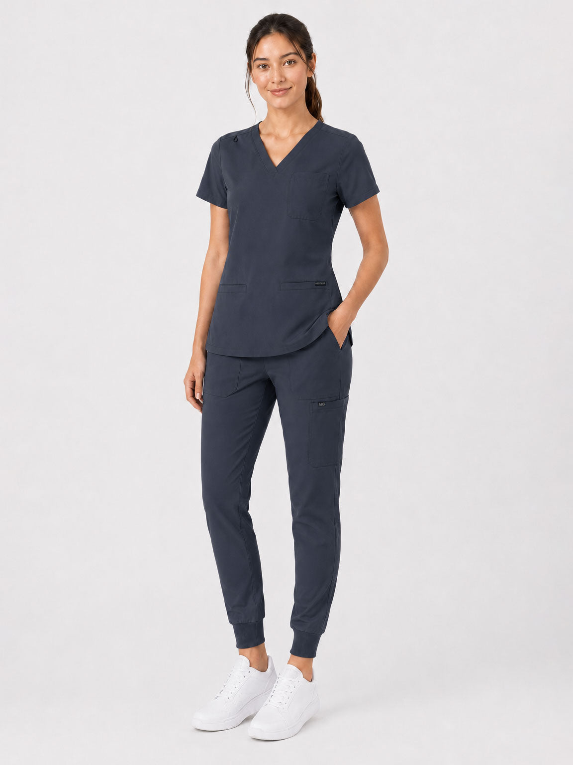 Kayla | V-neck Top and Multi-Pocket Jogger Set