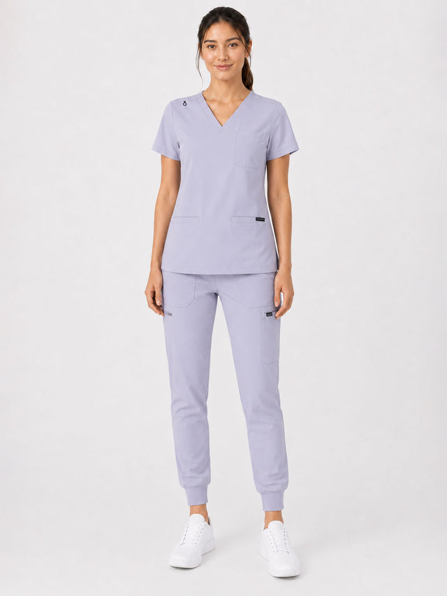 Kayla | V-neck Top and Multi-Pocket Jogger Set