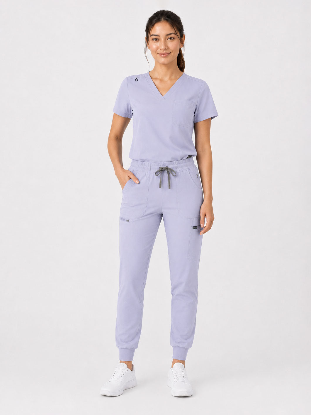 Kayla | V-neck Top and Multi-Pocket Jogger Set