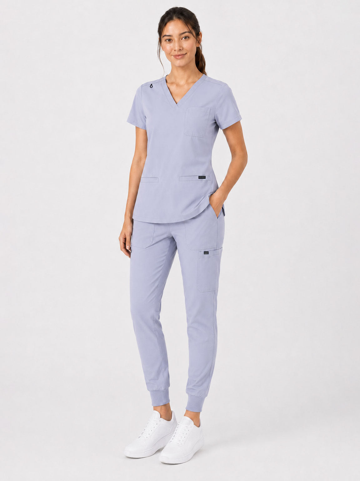 Kayla | V-neck Top and Multi-Pocket Jogger Set