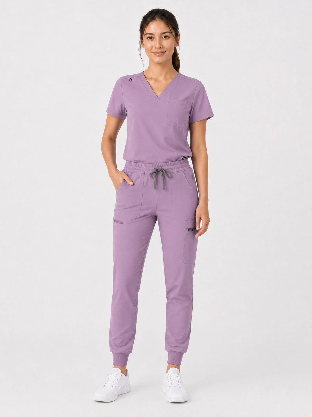 Kayla | V-neck Top and Multi-Pocket Jogger Set
