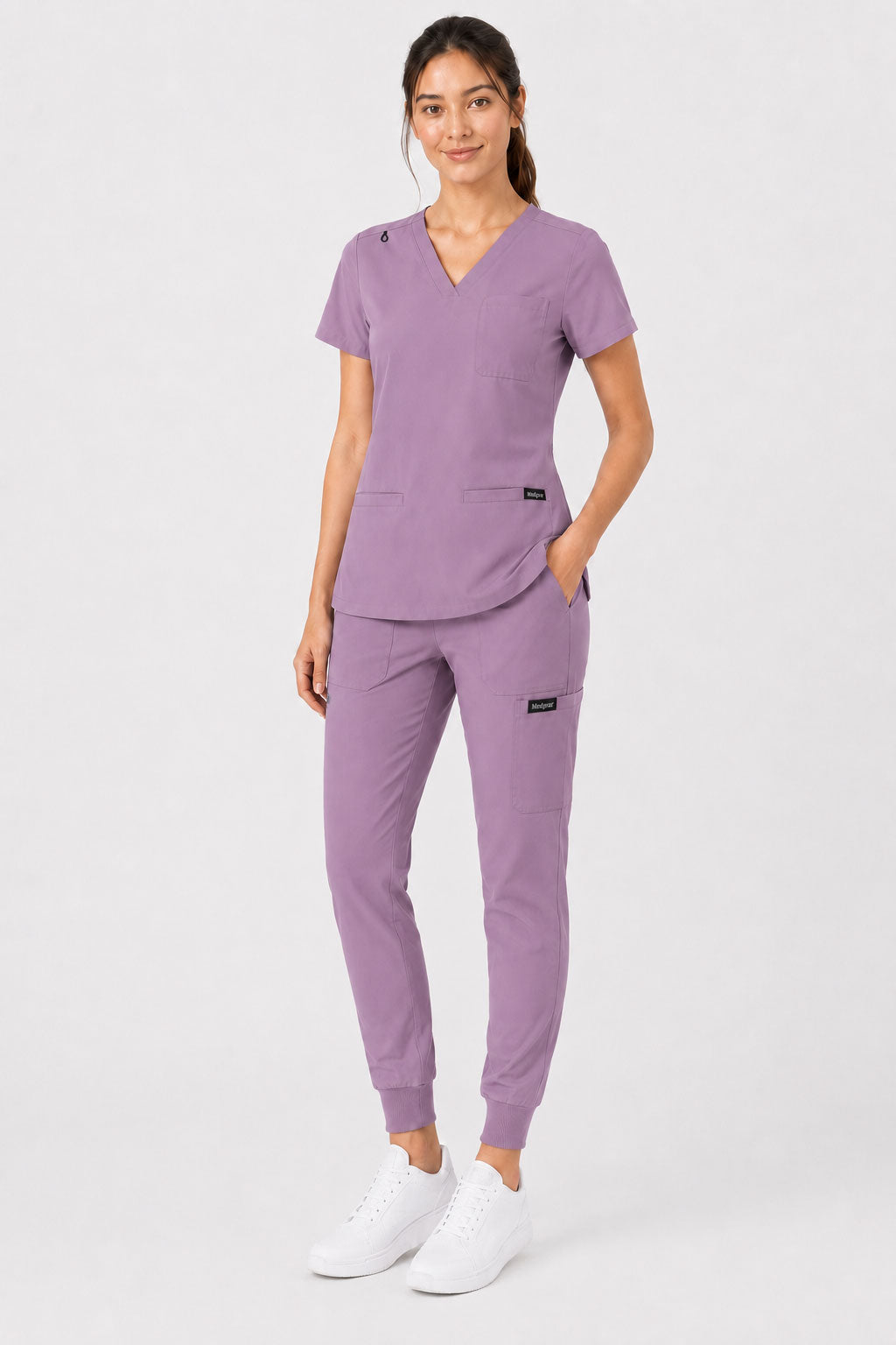 Kayla | V-neck Top and Multi-Pocket Jogger Set