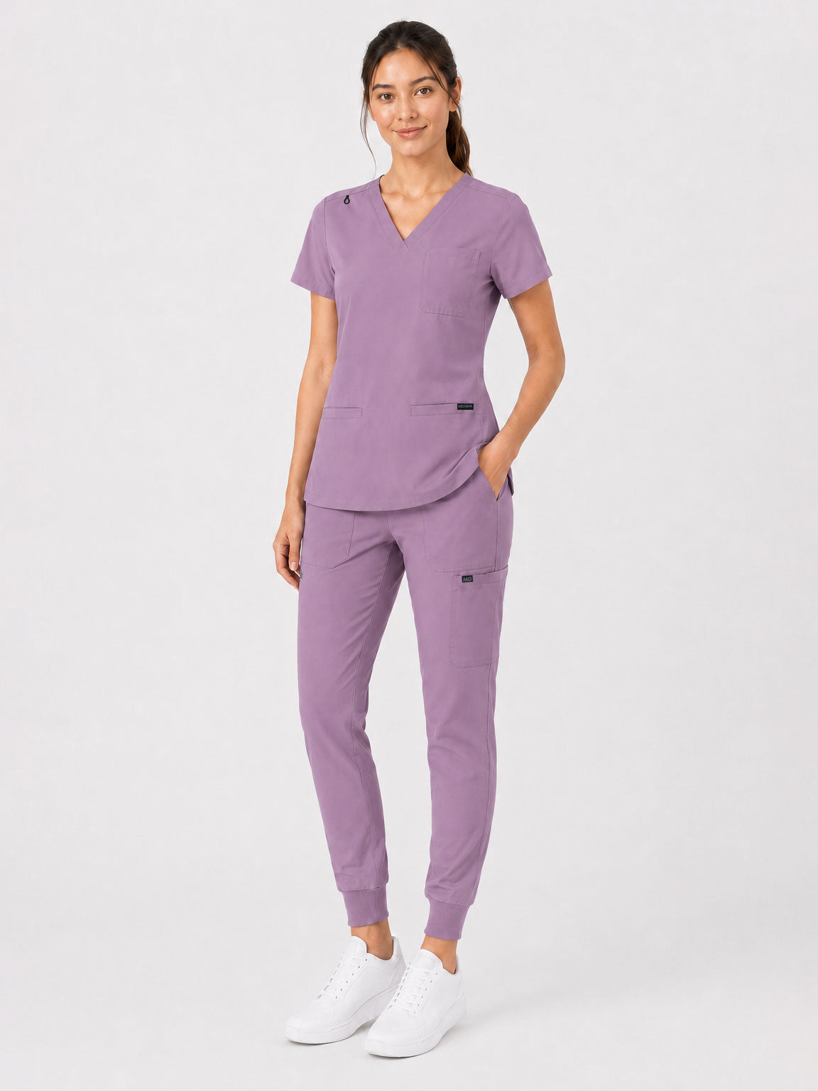 Kayla | V-neck Top and Multi-Pocket Jogger Set