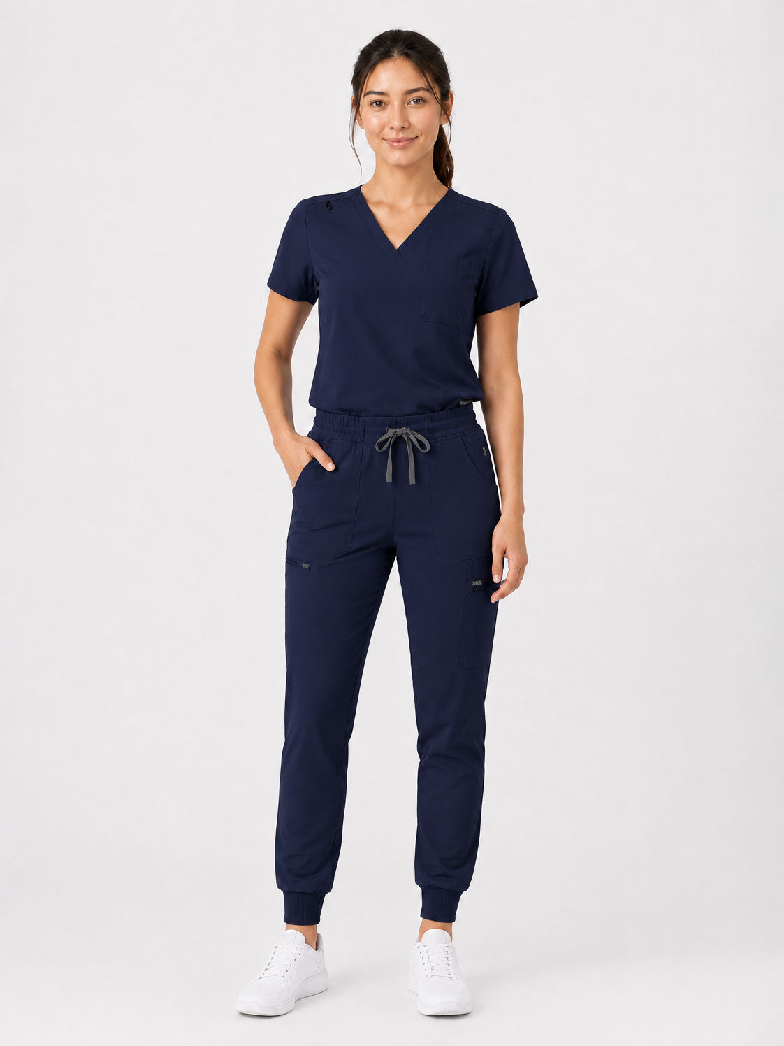 Kayla | V-neck Top and Multi-Pocket Jogger Set