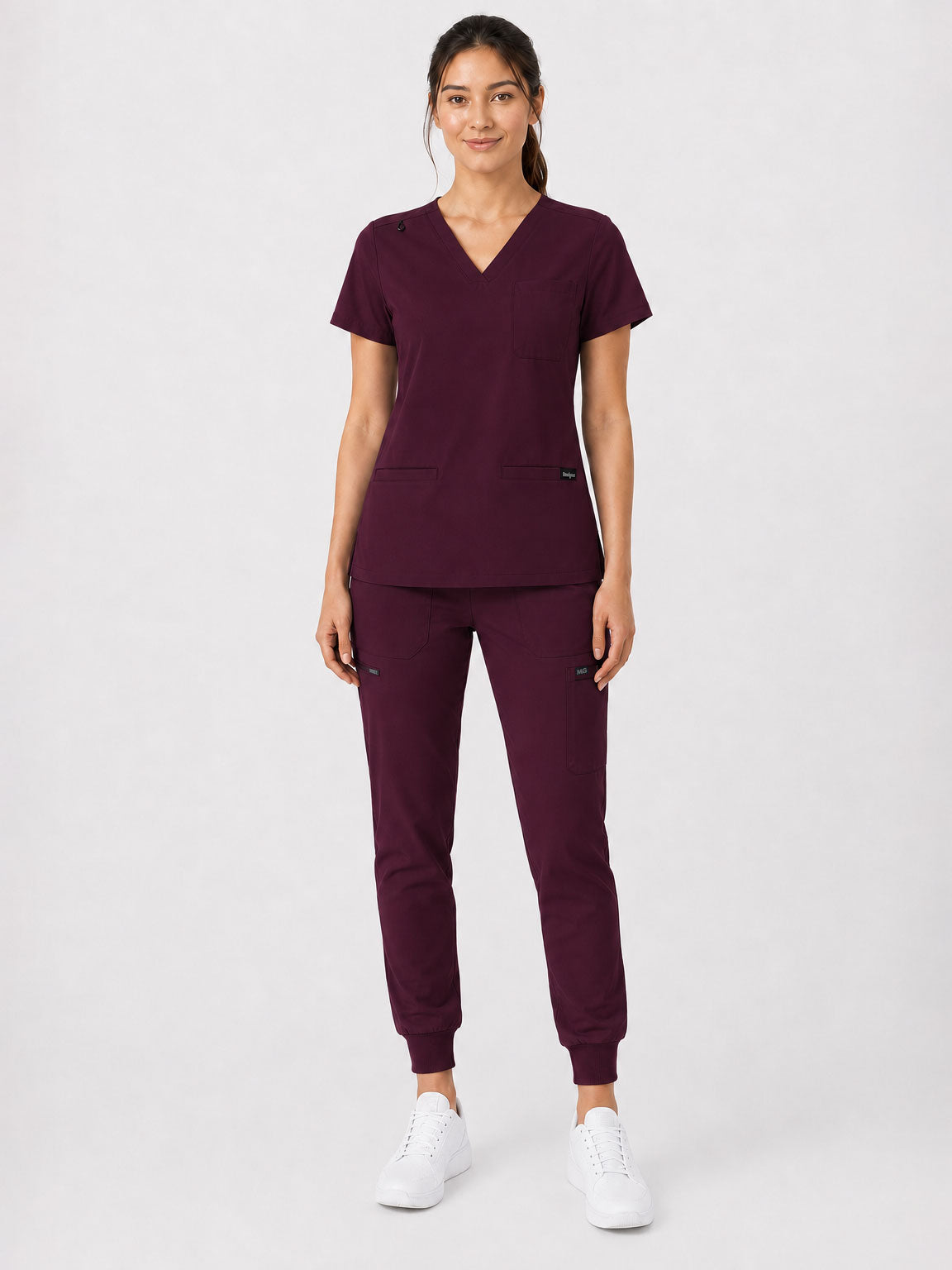 Kayla | V-neck Top and Multi-Pocket Jogger Set