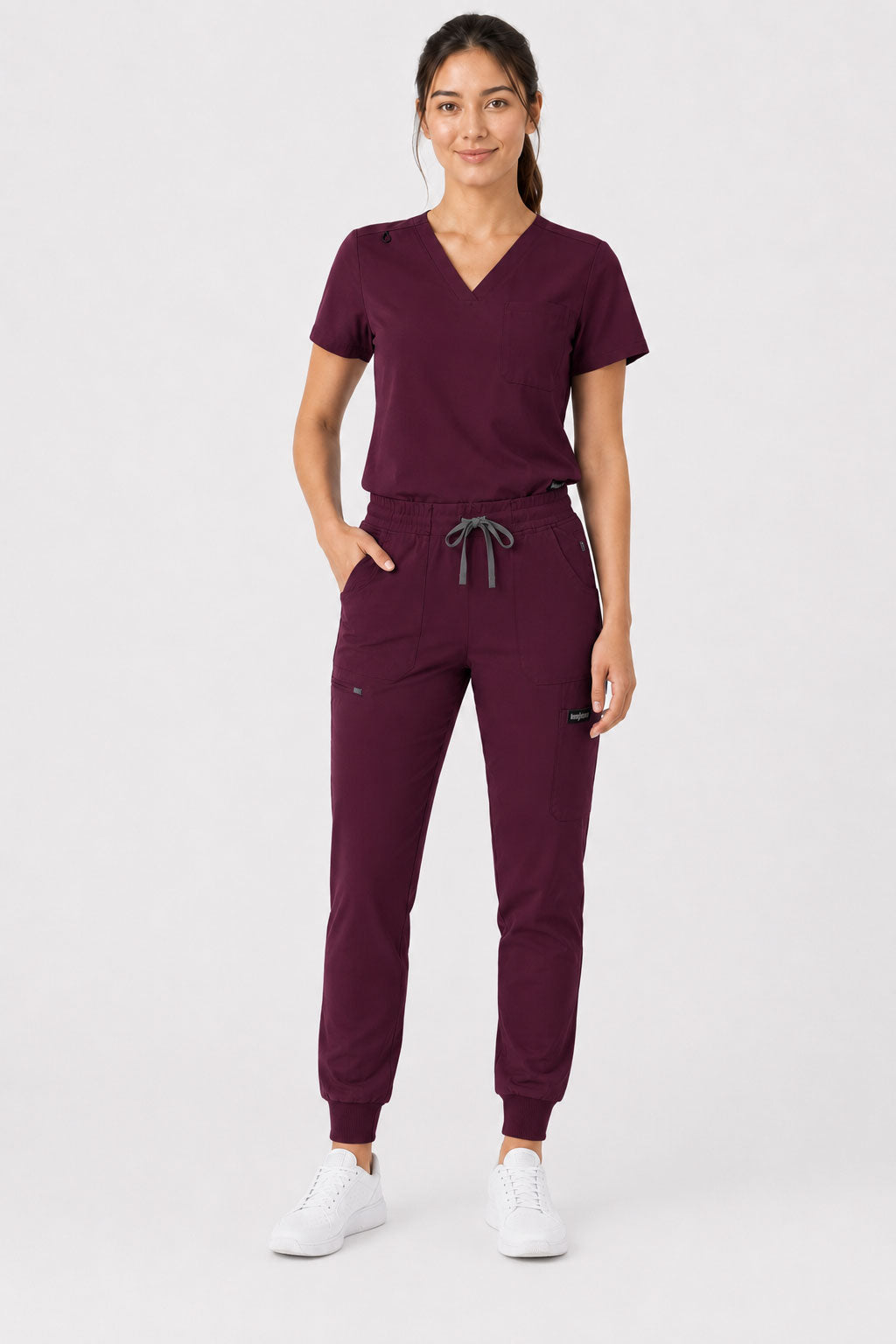 Kayla | V-neck Top and Multi-Pocket Jogger Set