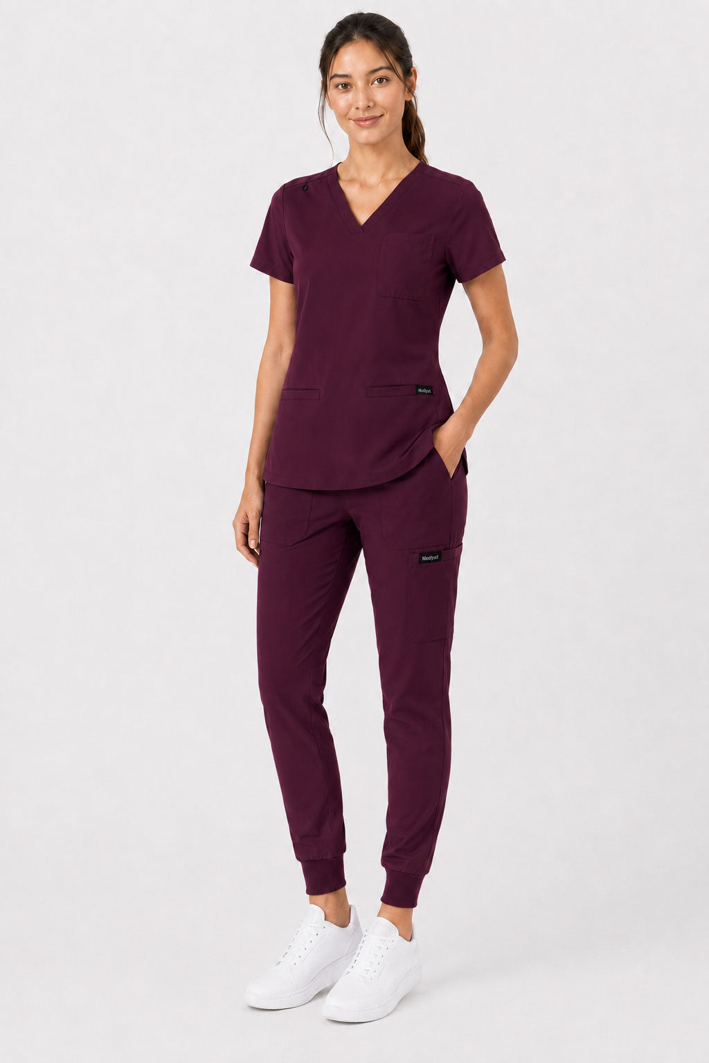 Kayla | V-neck Top and Multi-Pocket Jogger Set