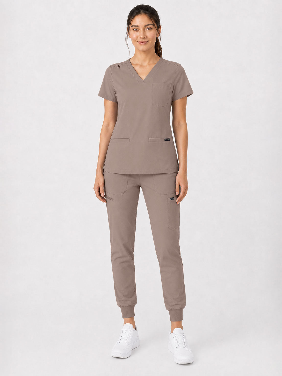 Kayla | V-neck Top and Multi-Pocket Jogger Set