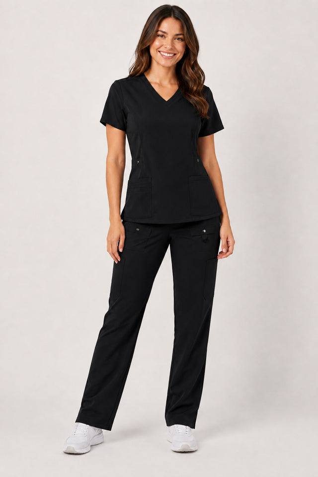 Vivian | 6-Pocket Top and Snap Pocket Straight Leg Pant Set