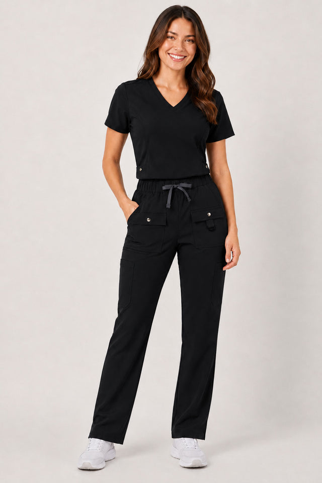 Vivian | 6-Pocket Top and Snap Pocket Straight Leg Pant Set
