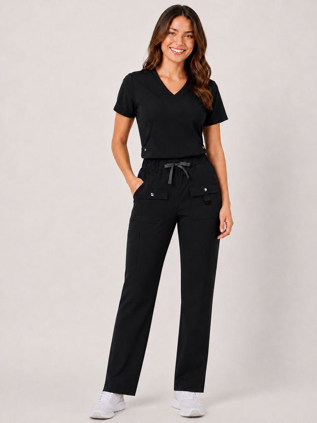 Vivian | 6-Pocket Top and Snap Pocket Straight Leg Pant Set