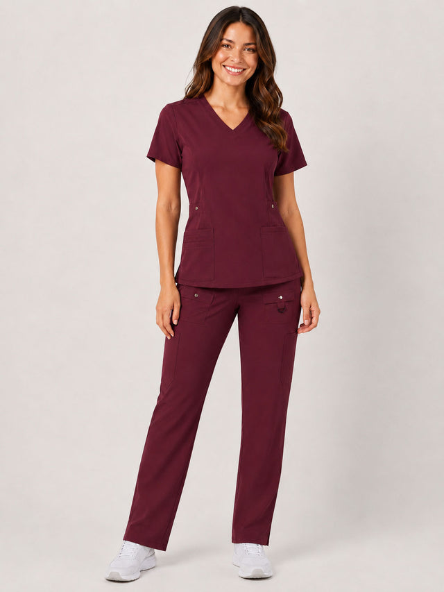Vivian | 6-Pocket Top and Snap Pocket Straight Leg Pant Set