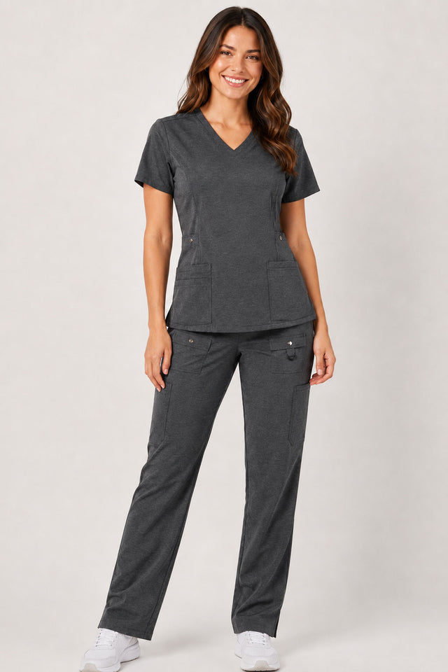 Vivian | 6-Pocket Top and Snap Pocket Straight Leg Pant Set